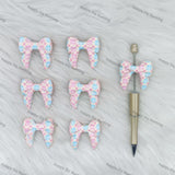 3D Pink And Blue Bowknot Silicone Focal Beads Wholesale, silicone focal beads for pens