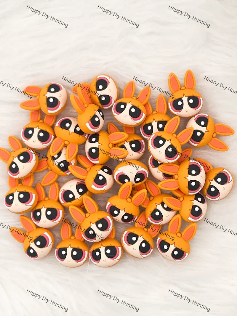 3D Pink Hero Girl Silicone Focal Beads Wholesale for Pen DIY