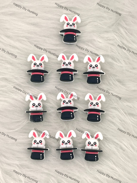 3D Pretty Magic Rabbit Silicone Focal Beads