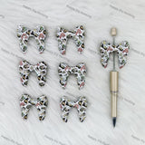 3D Princess-themed Bowknot Silicone Focal Beads Wholesale, silicone focal beads for pens