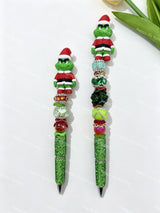 3D Printed Grinch Character Pen Topper for diy beadable pens
