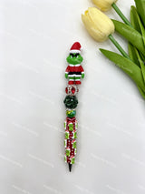 3D Printed Grinch Character Pen Topper for diy beadable pens
