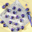 3D purple crystal‑encrusted haunted house round rhinestone beads, large hole halloween craft beads for handmade DIY beadable pen projects