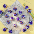 3D purple crystal‑encrusted spider round rhinestone beads, large hole halloween craft beads for handmade DIY beadable pen projects