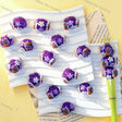 3D purple crystal‑encrusted witch cat round rhinestone beads, large hole halloween craft beads for handmade DIY beadable pen projects