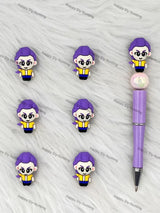 3D Purple Kpop Girl Silicone Focal Beads Wholesale, silicone focal beads for pens