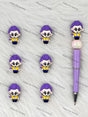 3D Purple Kpop Girl Silicone Focal Beads Wholesale, silicone focal beads for pens