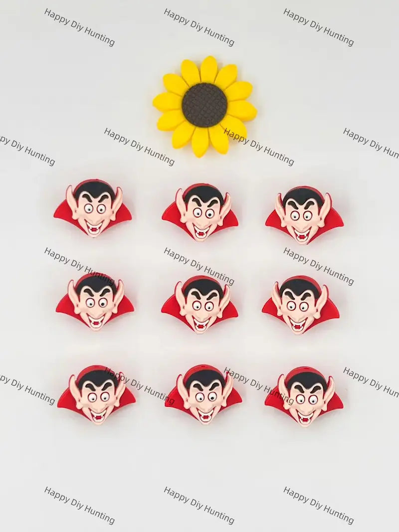 3D Red Bat Silicone Focal Beads Wholesale for Pen DIY