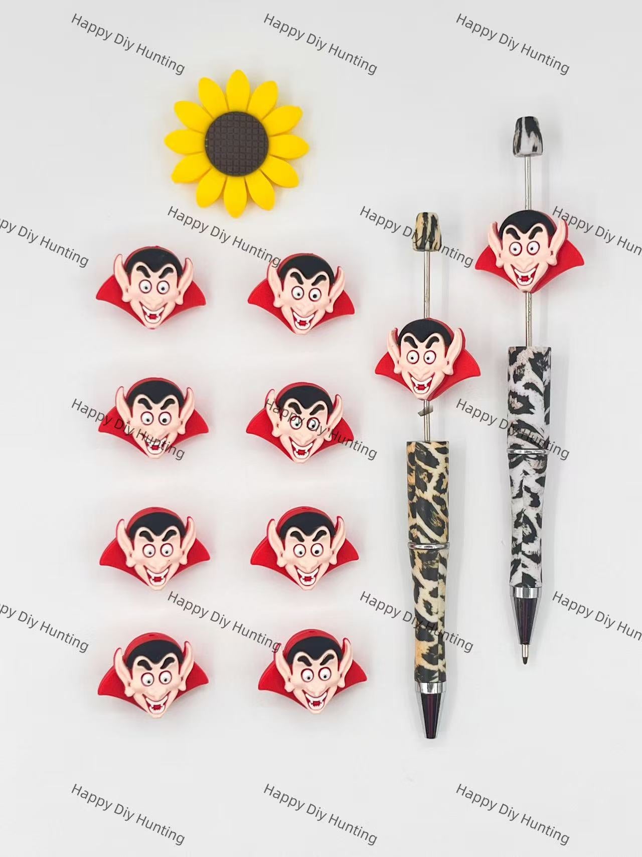 3D Red vampire Silicone Focal Beads Wholesale, silicone focal beads for pens