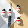 3D Snowman with Red Scarf Christmas Silicone Focal Beads For DIY Beadable Pens& Jewelry