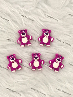 3D Strawberry Bear Silicone Focal Beads for DIY Beadable Pen Making