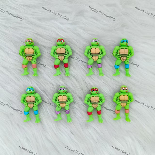 3D Strong Ninja Turtle Silicone Focal Beads Wholesale, silicone focal beads for pens