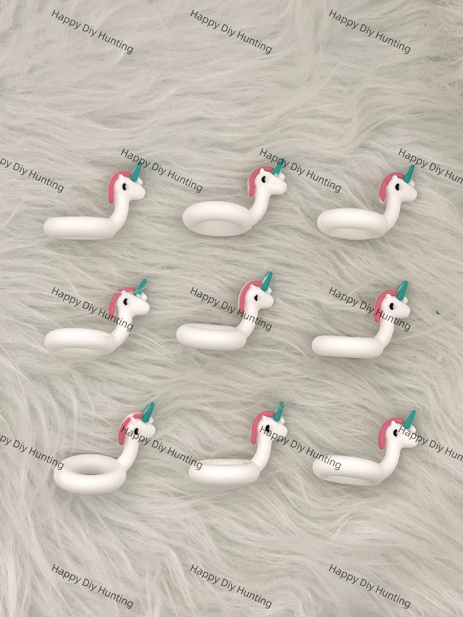 3D Unicorn Swimming Ring Silicone Focal Beads