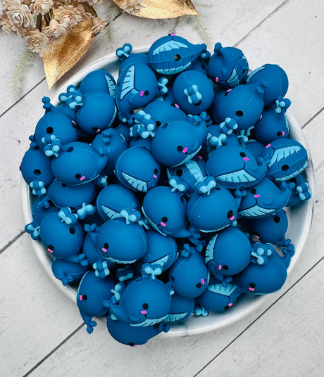 3D Whale Silicone Focal Beads, 3d silicone focal beads Wholesale, Animal Shaped Beads
