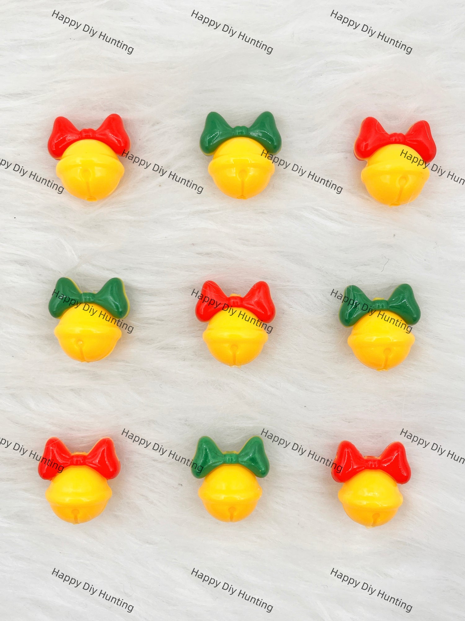 3D Yellow Bell With Bowknot Silicone Focal Beads Wholesale, silicone focal beads for pens