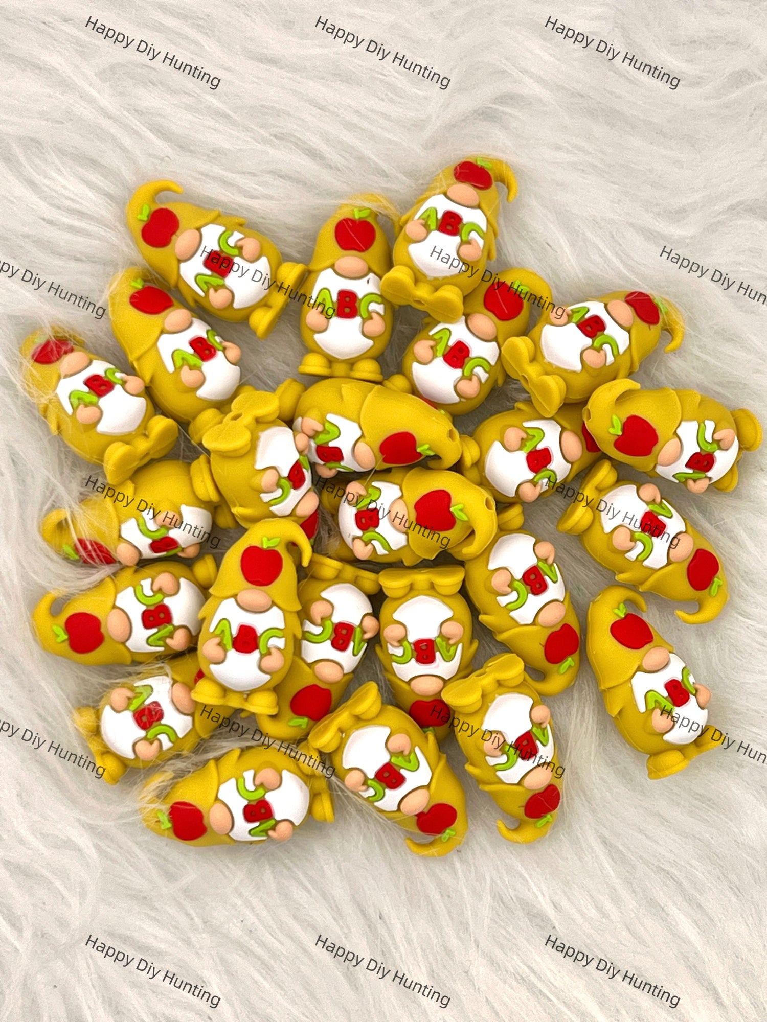 3D Yellow Dwarf Silicone Focal Beads Wholesale, silicone focal beads for pens
