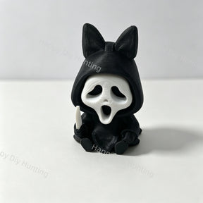 3D hooded spooky ghost figure pen toppers, silicone decorative tops for halloween handmade beadable pen projects1