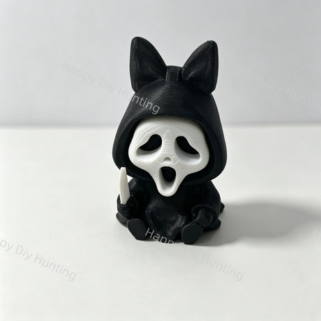 3D hooded spooky ghost figure pen toppers, silicone decorative tops for halloween handmade beadable pen projects1