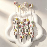 3D retro pixel game pattern DIY Beadable Pen, decorative cartoon handmade writing pen