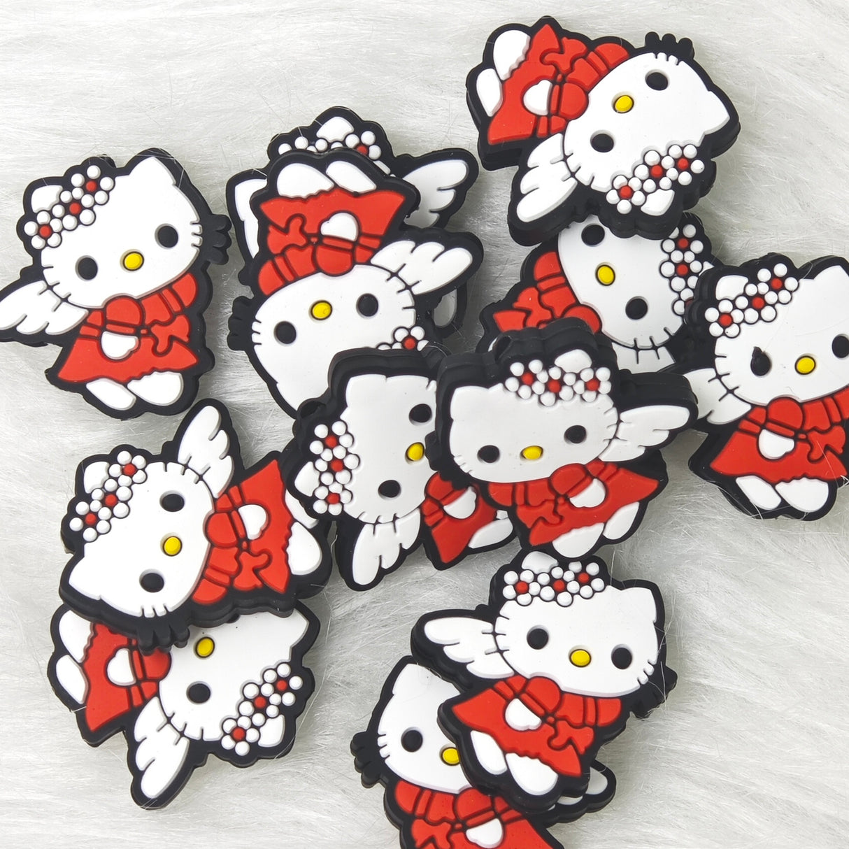 Valentine's angle HK cat Silicone Focal Beads,character focal beads