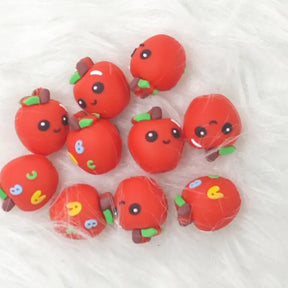 3D ABC Apple Silicone Focal Beads Wholesale for Pen DIY