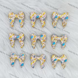3D bear bow silicone focal bead for keychains
