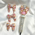 3D lovely mouse bow-shaped silicone focal beads for DIY pens and cute handmade crafts