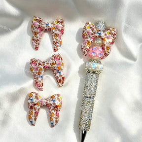 3D lovely mouse bow-shaped silicone focal beads for DIY pens and cute handmade crafts