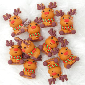 3D Reindeer Silicone Focal Beads for Christmas Pen Making, Keychains & Wholesale Bulk