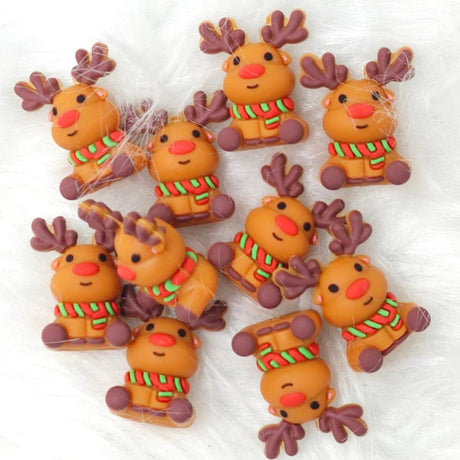 3D Reindeer Silicone Focal Beads for Christmas Pen Making, Keychains & Wholesale Bulk