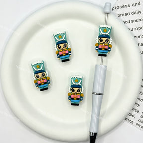 cute 3D soldier shape silicone focal beads for DIY pens and patriotic handmade crafts
