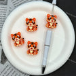 3d tiger silicone focal beads for DIY pens and safari animal handmade crafts