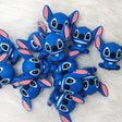 3d blue alien silicone focal beads for pens, standard 2mm bore diy craft supplies