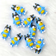 3d blue dog silicone focal beads for pens, standard 2mm bore diy craft supplies
