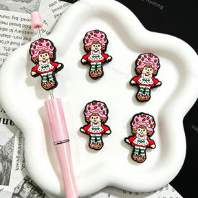 3D Cartoon Doll Figure Silicone Focal Beads for beadable pen DIY craft projects