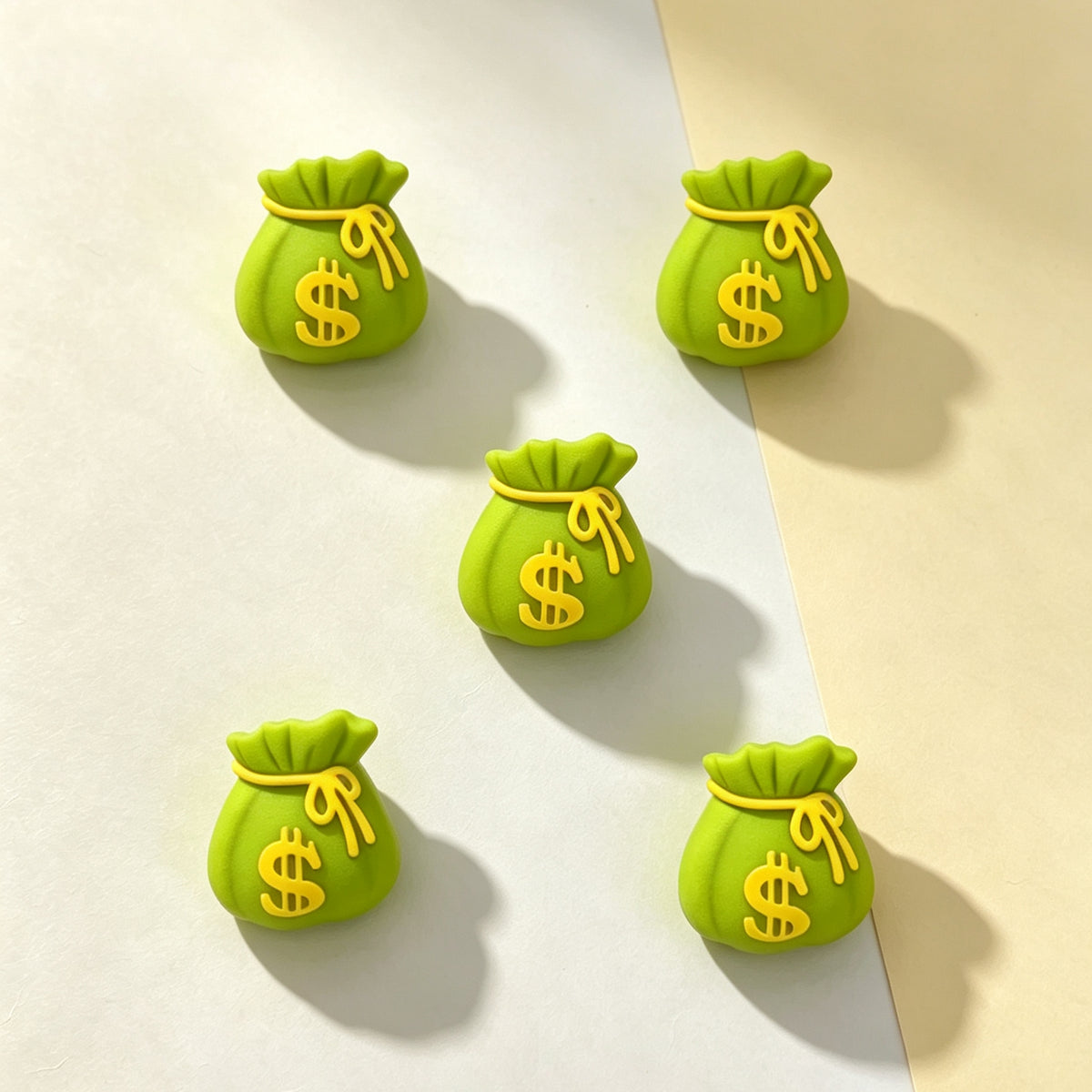 3d green money bag silicone focal beads for pens, standard 2mm bore diy craft supplies