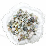 Wholesale White Random Mixed Beads for DIY Beadable Pens, 20-22mm