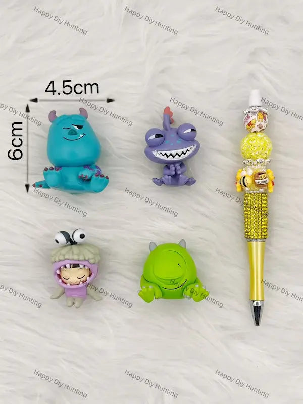 Lazy Fluffy Monster Pen Topper Fits Most Regular Pen Tops for DIY Craft
