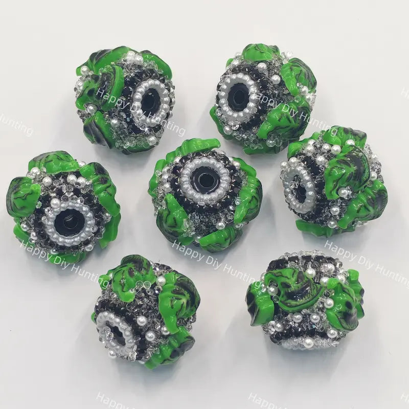 Green Monster Character Fancy Sugar Beads for DIY Beadable Pens