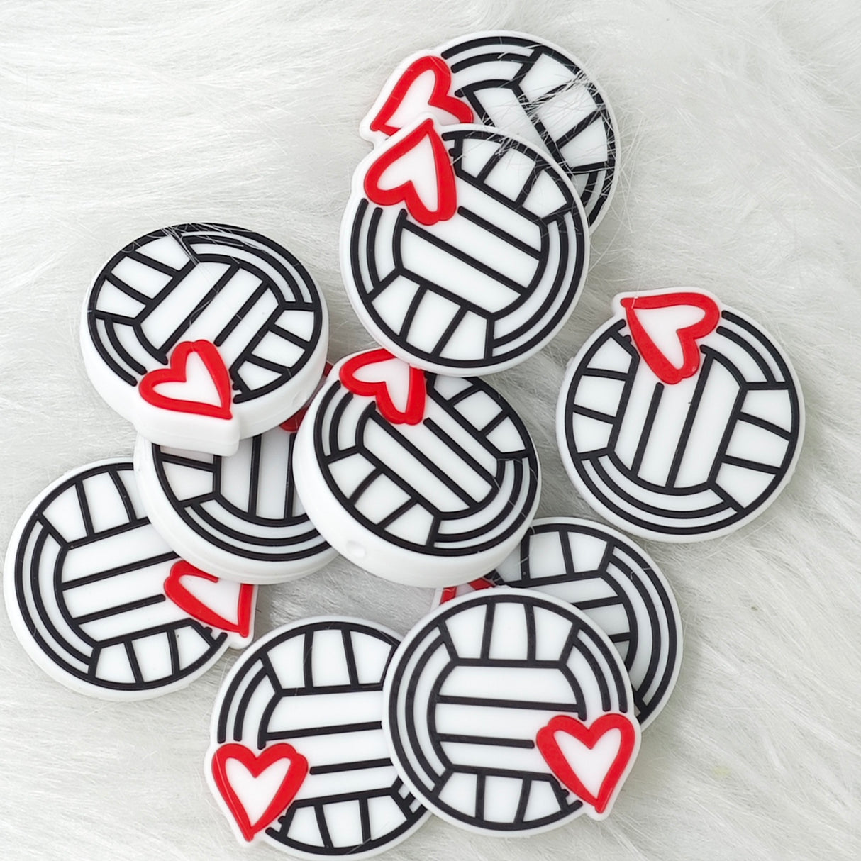 Volleyball Silicone Focal Beads Wholesale