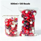500ml Valentine bead mix red heart beads for handmade creations