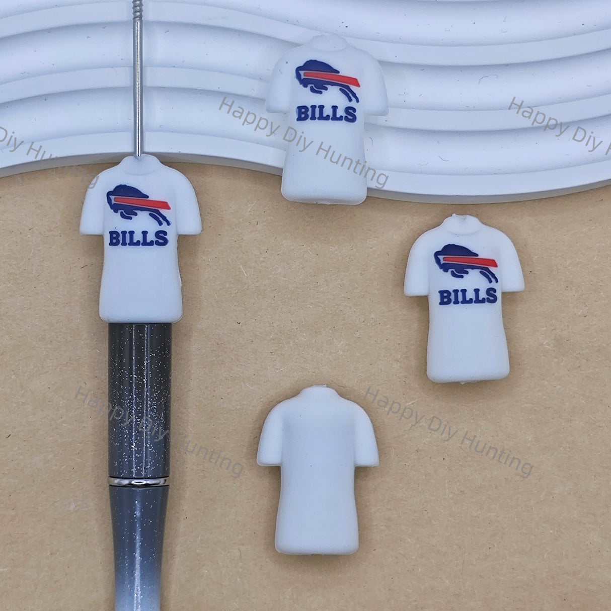 3D Football Team Jersey Silicone Focal Beads for Beadable Pens