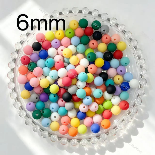 multi color solid round acrylic beads for keychain jewelry and diy handmade craft supplies