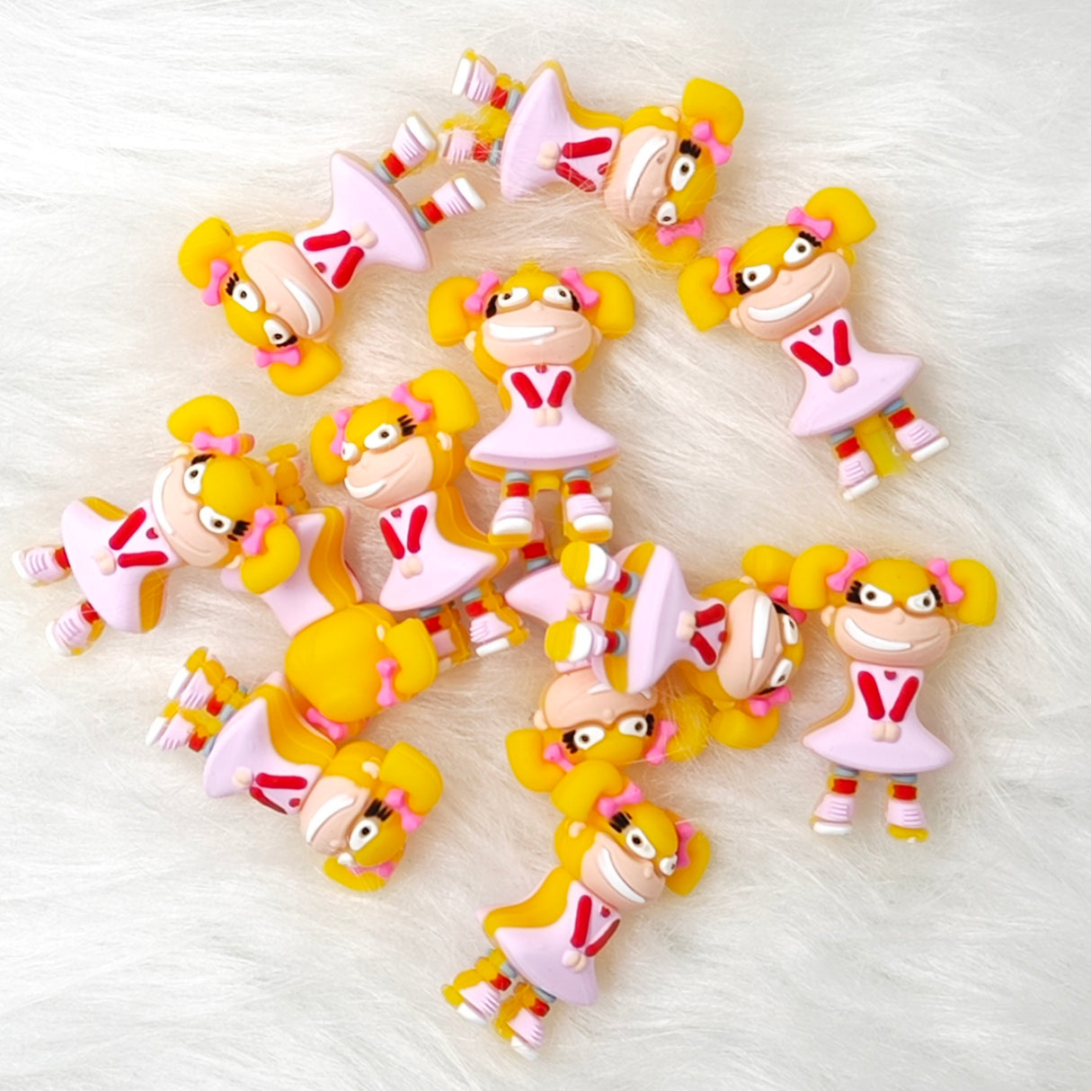 Yellow hair 3d girl Silicone Focal Beads, character Focal Beads