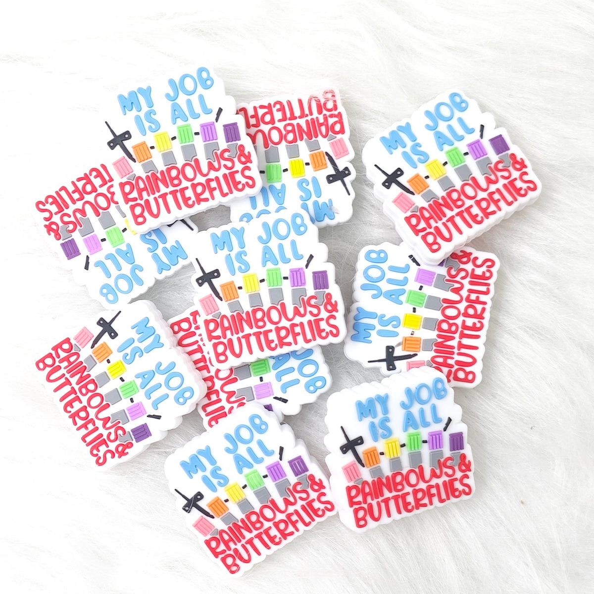 My Job is All Rainbows and Butterflies Focal Beads Nursing Focal Beads Job Gift Idea for Pens