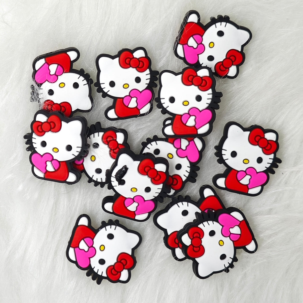 HK cat with heart Silicone focal Beads, character Focal Beads(A29)