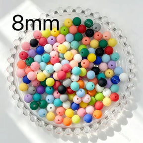 multi color solid round acrylic beads for keychain jewelry and diy handmade craft supplies