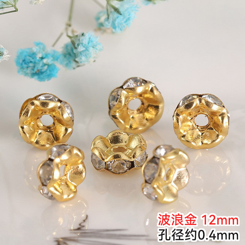 Flat Round Flat Round Metal Spacers with Rhinestones, 8mm (Copy)