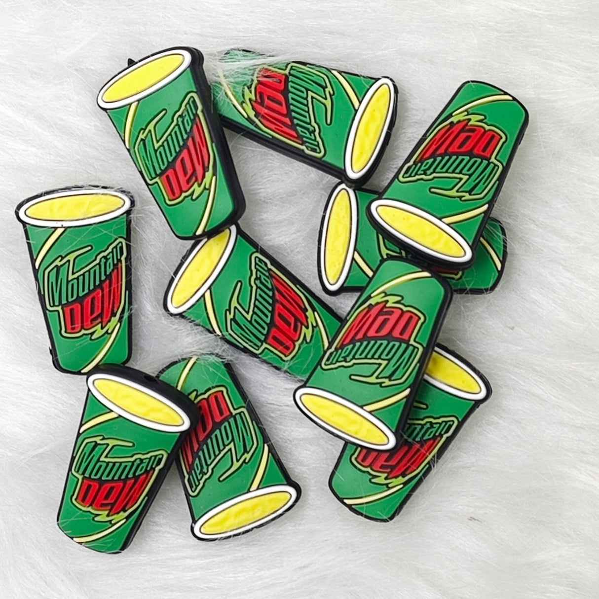 Mountain Dew drinks Silicone Focal Beads, Drinks Focal Beads