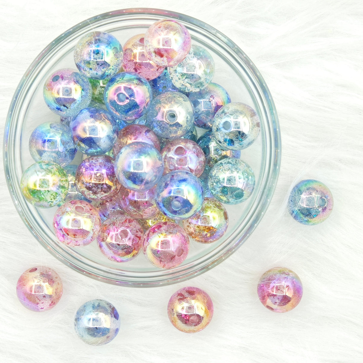 16mm UV coated mixed color round Acrylic Beads